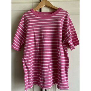 140 Hanna Andersson Pink Stripe Organic Cotton Pajama Top‎ Sz 10